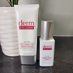 NEW Derm Exclusive AM PM Intensive Repair Serum & Collagen Lift Moisturizer 2 oz